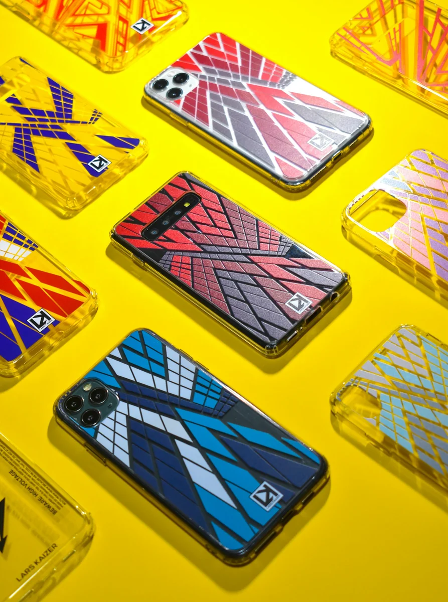 Representative selection of colourful hard designer phone covers