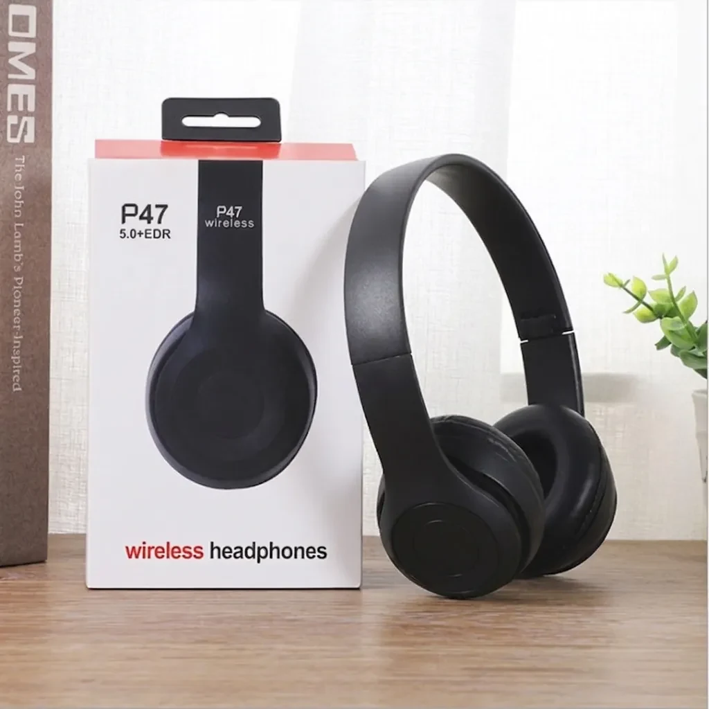 P47 wireless headset with P47 retail packaging